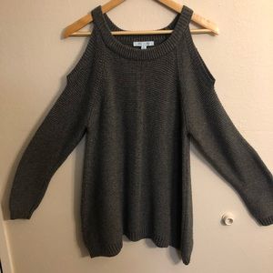 Gray Off-the-shoulder sweater— Size Large